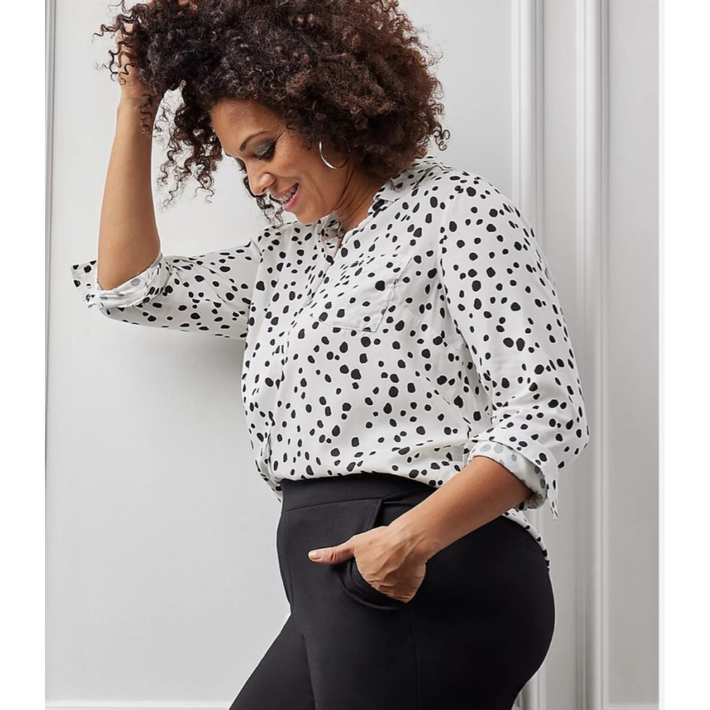 Torrid New! Plus Size Cheetah Dalmatian Print Top - Picture 3 of 3